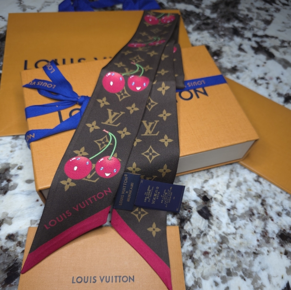 🍒Louis Vuitton x Takashi Murakami Brown Monogram Cerises Cherry Bandeau
